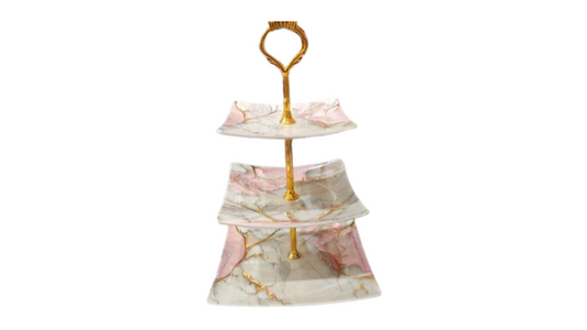 Colorful Melamine 3 Floor Fancy Tiered Cake Stand